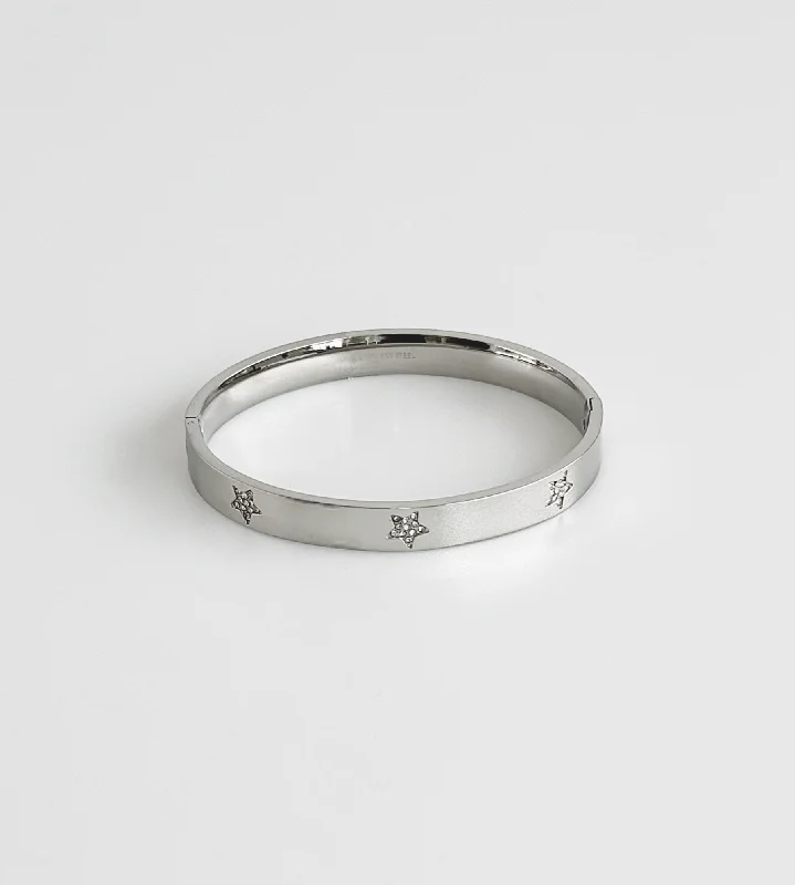 Stainless Steel Star Bangle Bracelet