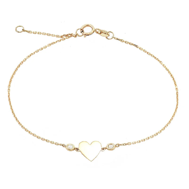 14K GOLD DIAMOND ANDI HEART BRACELET