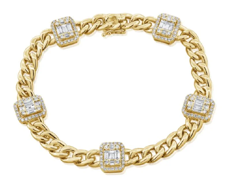 14K GOLD DIAMOND BEVY BAGUETTE BRACELET