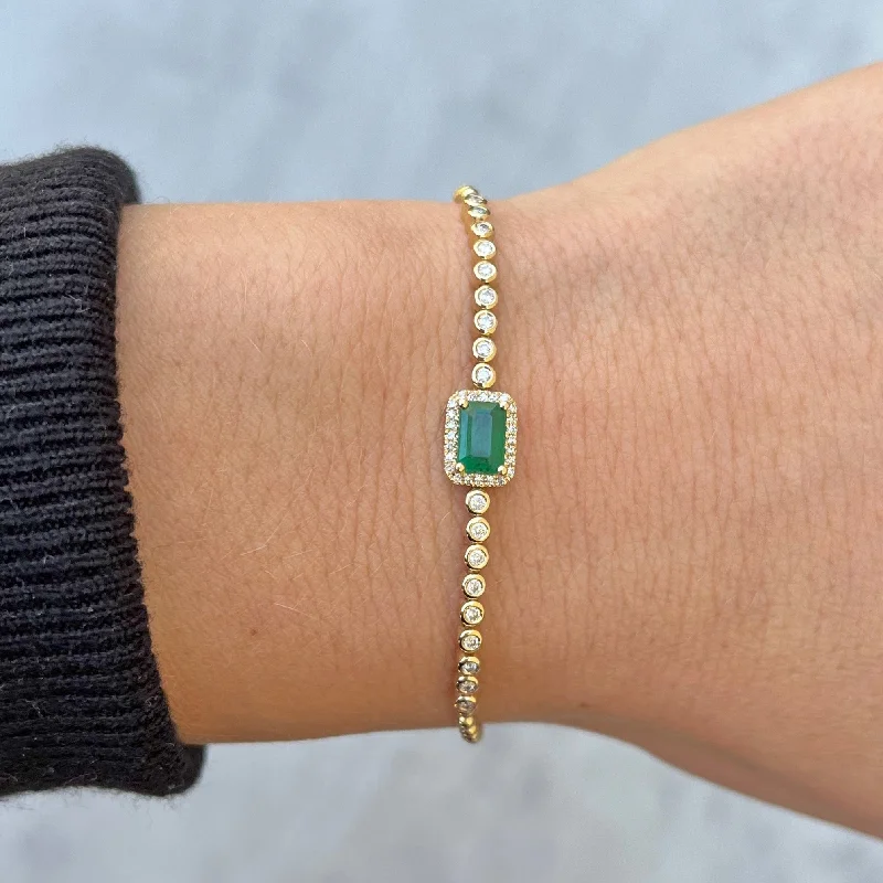 14K GOLD DIAMOND EMERALD MADISON BRACELET