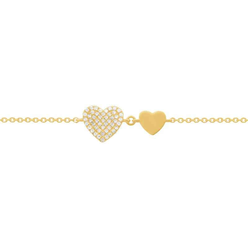 14K GOLD DIAMOND LANEY HEART BRACELET