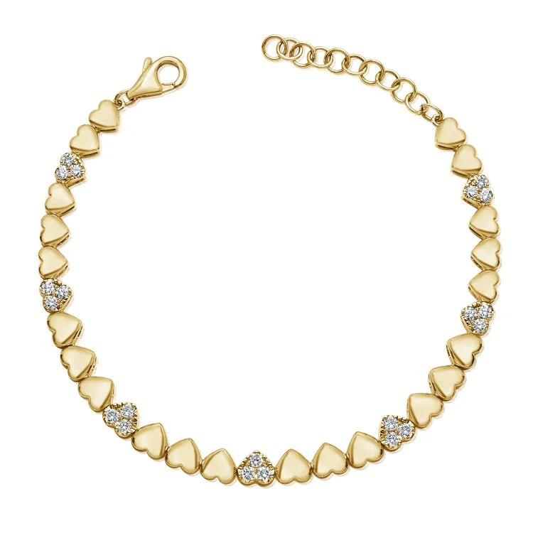 14K GOLD DIAMOND MAISY HEART BRACELET