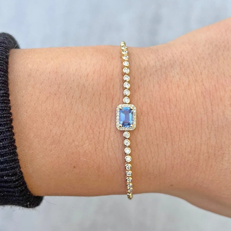 14K GOLD DIAMOND SAPPHIRE MADISON BRACELET