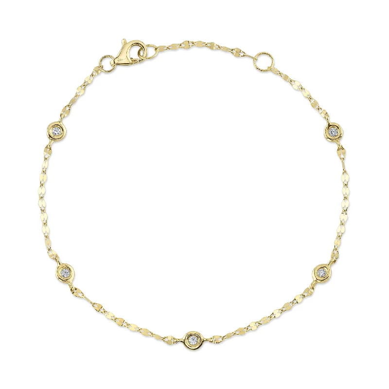 14K GOLD DIAMOND SPARKLE DIAMONDS BY THE YARD BRACELET