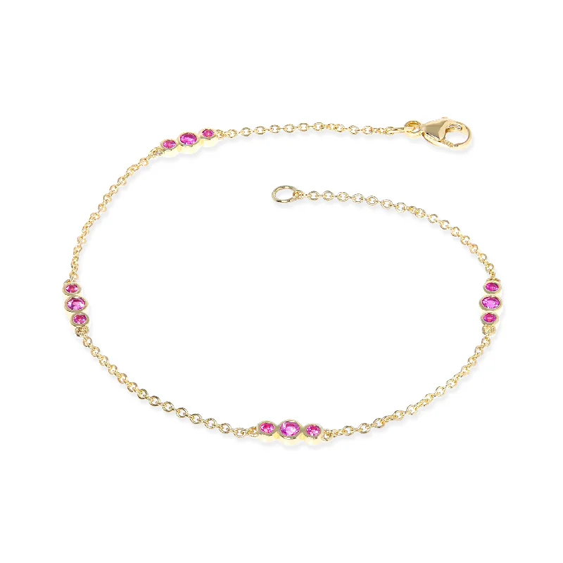 Triplets Bracelet in Pink Sapphires