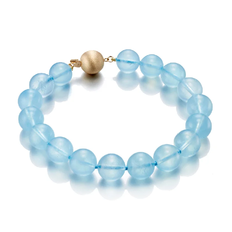 Aquamarine Bead Bracelet