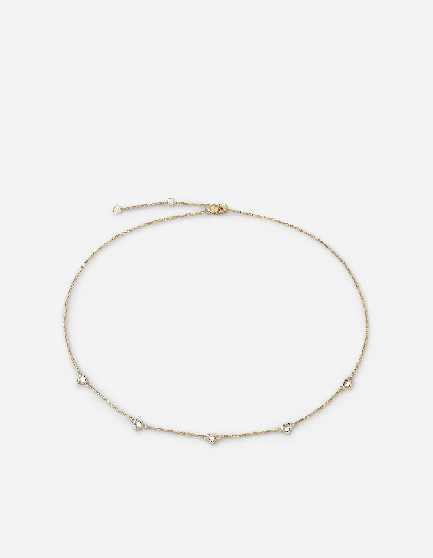 Amore Topaz Heart Choker, Gold Vermeil