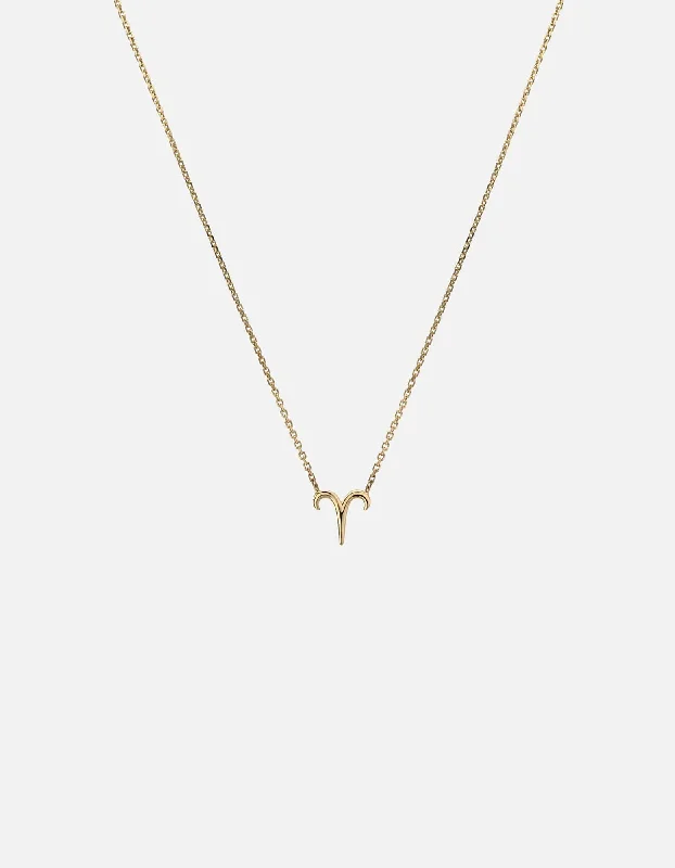 Aries Astro Pendant Necklace, 14k Gold