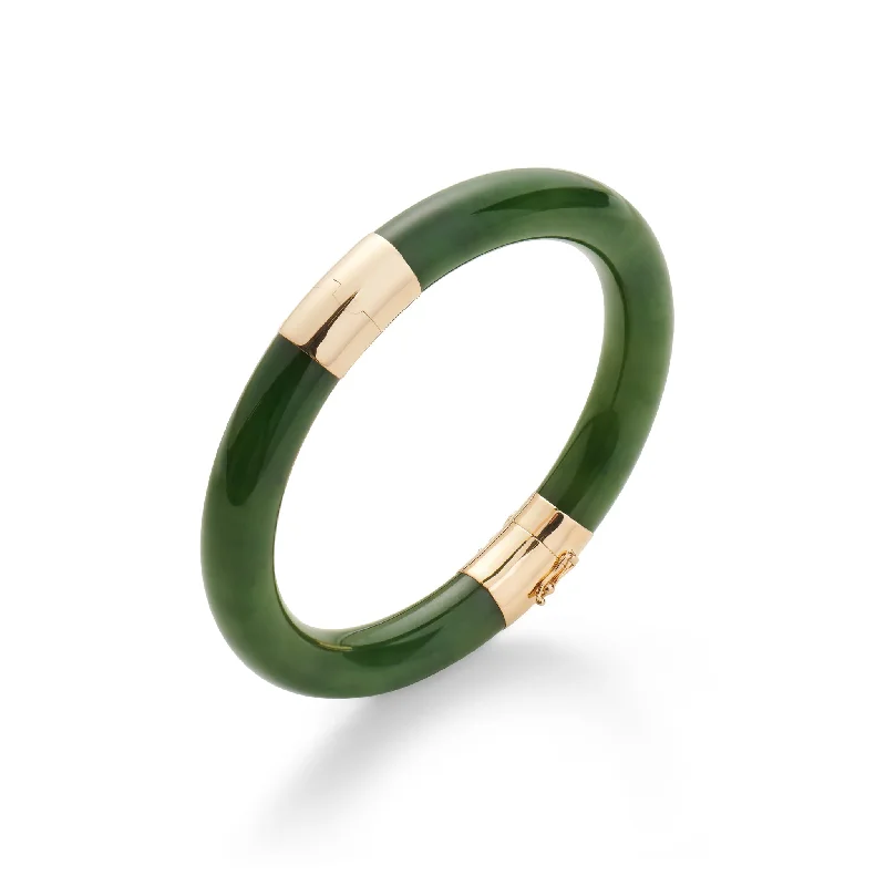 Pacific Bangle in Green Nephrite Jade