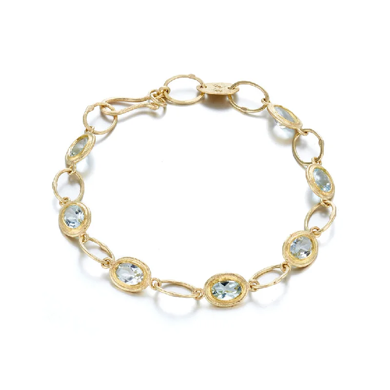 Oval Aquamarine Link Bracelet