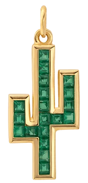 Cactus Green Onyx Pendant, Gold Vermeil