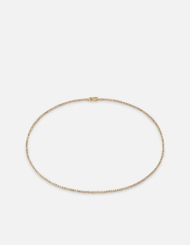 Century Square Choker, 14k Gold Pavé