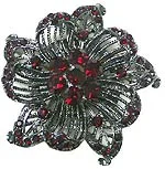 Crystal Flower Brooch Pin, #84100-7