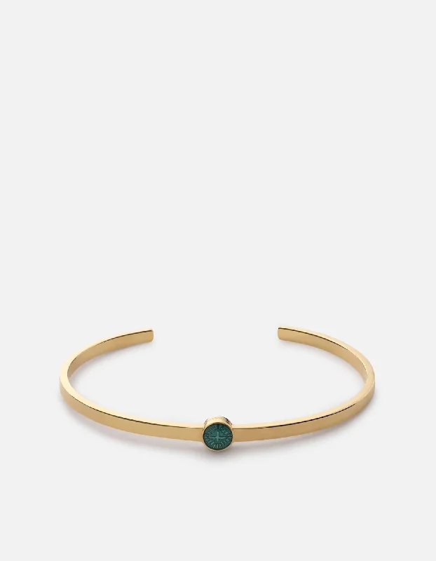 Dove Cuff, Gold Vermeil/Teal