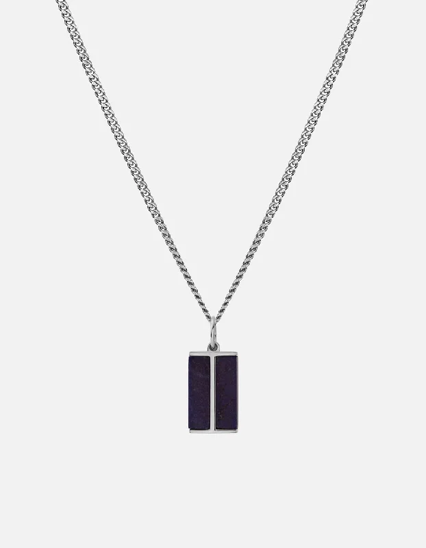 Duo Lapis Pendant Necklace, Sterling Silver