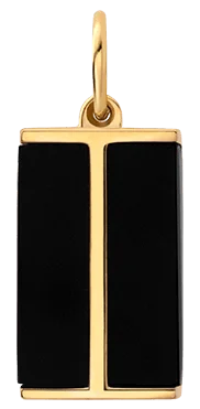 Duo Onyx Pendant, Gold Vermeil