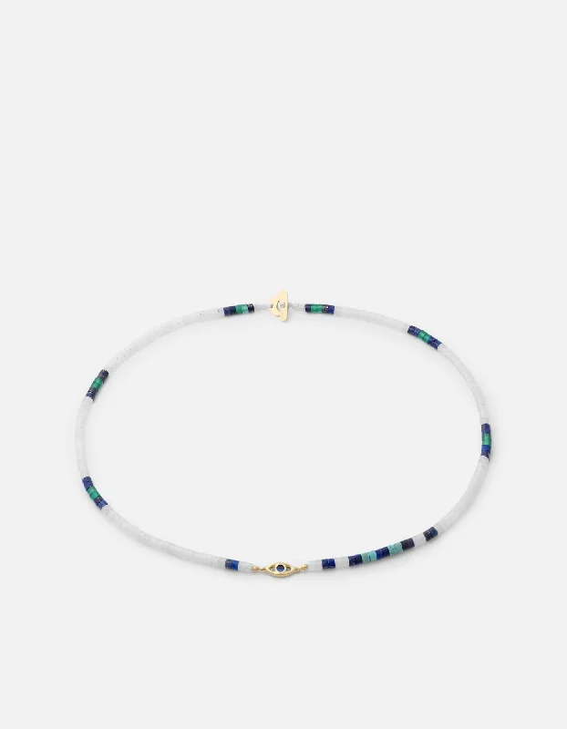 Evil Eye Beaded Choker, Gold Vermeil/Sapphire