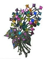 Flower bouquet brooch pin, #84100-3