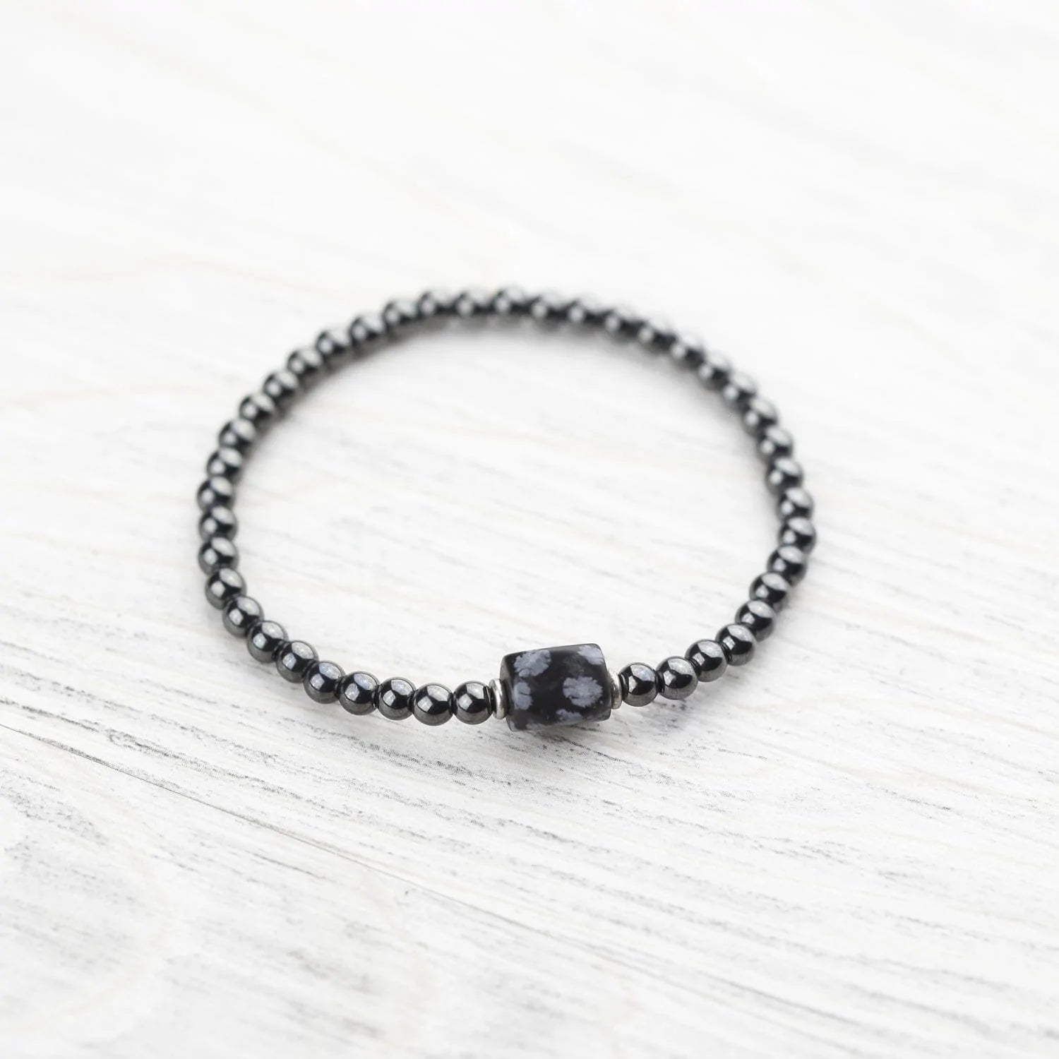 Hematite & Obsidian Lunar Bracelet