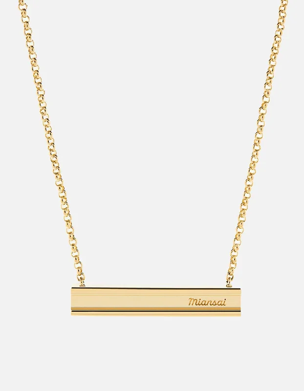 I-Beam Necklace, Gold Plated