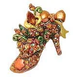 Lady's Shoe Crystal Brooch Pin,  #YY84750-12