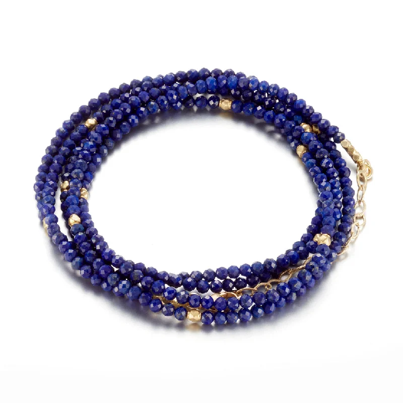 Lapis Wrap Bead Bracelet