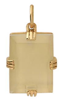 Lennox Pendant w/ Quartz Stone, Gold Vermeil