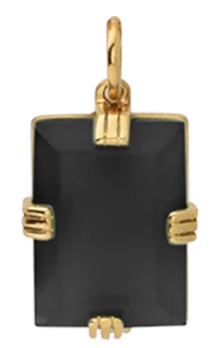 Lennox Pendant w/ Onyx Stone, Gold Vermeil