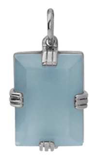 Lennox Pendant w/Chalcedony Blue Stone, Sterling Silver