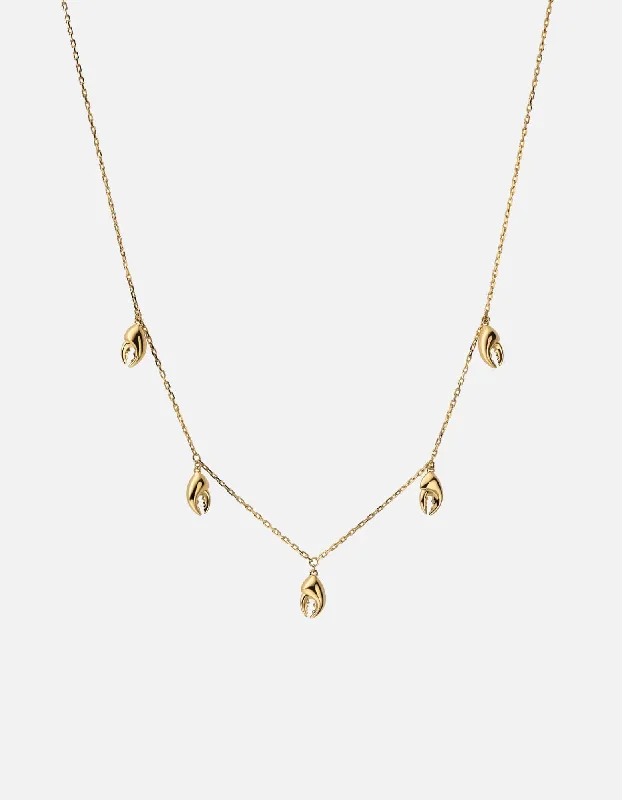 Lobster Charm Necklace, Gold Vermeil