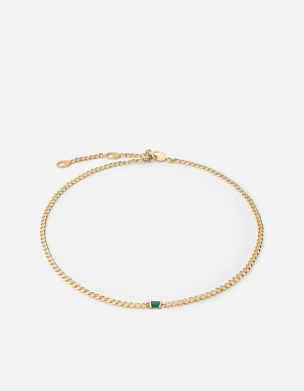 Lyra Chalcedony Choker, Gold Vermeil