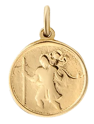 Mini St. Christopher Pendant, Gold Vermeil