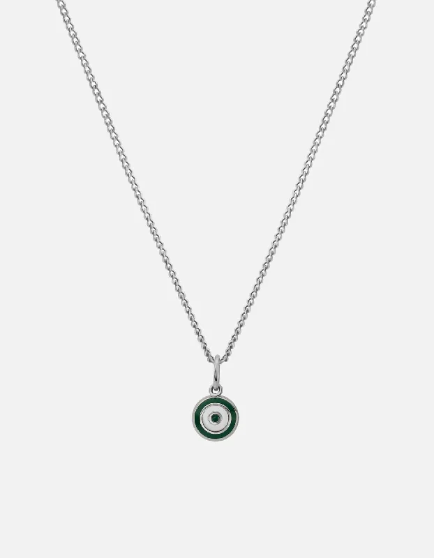 Ojos Necklace, Sterling Silver/Green