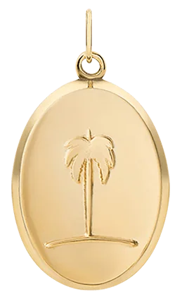 Palm Tree Pendant, Gold Vermeil