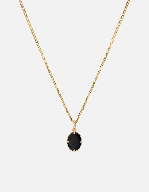 Portal Pendant Necklace, Gold Vermeil/Black