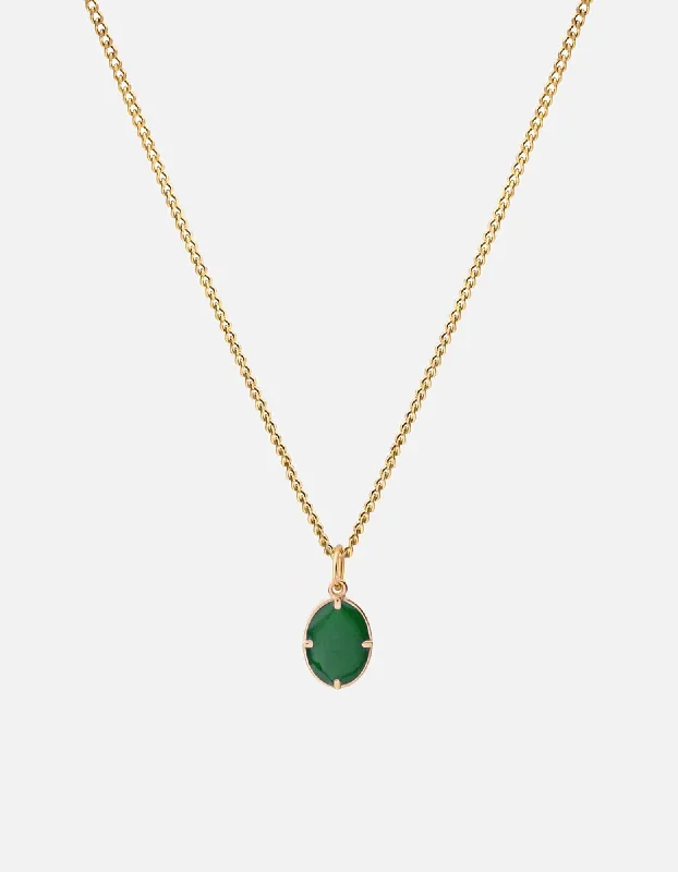 Portal Pendant Necklace, Gold Vermeil/Green