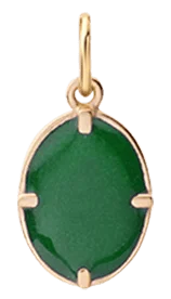 Portal Pendant w/ Green Enamel, Gold Vermeil