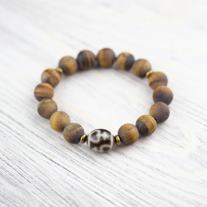 Protective Tiger Eye Dzi Bracelet