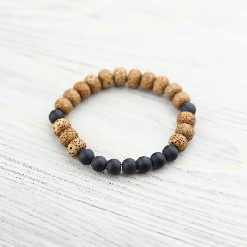 Purity by Protection Lotus & Onyx Wrist Mala