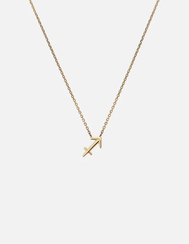 Sagittarius Astro Pendant Necklace, 14k Gold