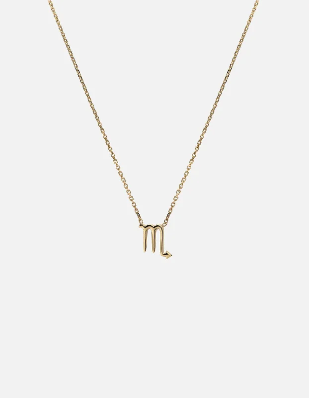 Scorpio Astro Pendant Necklace, 14k Gold