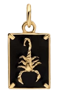 Scorpius Pendant, Gold Vermeil w/Black Enamel