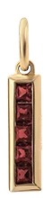 Slim Totem 5 Stone Pendant, Red Garnet, Gold Vermeil