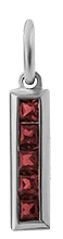 Slim Totem 5 Stone Pendant, Red Garnet, Sterling Silver