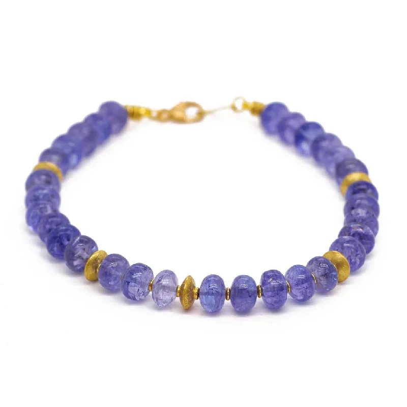 Smooth Tanzanite Rondel Bracelet