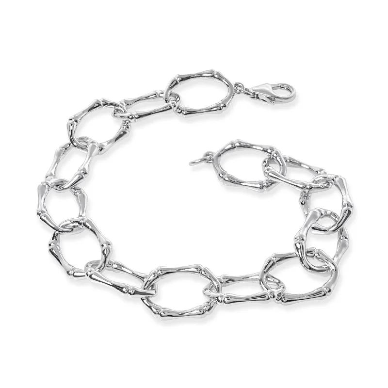 Sterling Silver Bamboo Link Bracelet