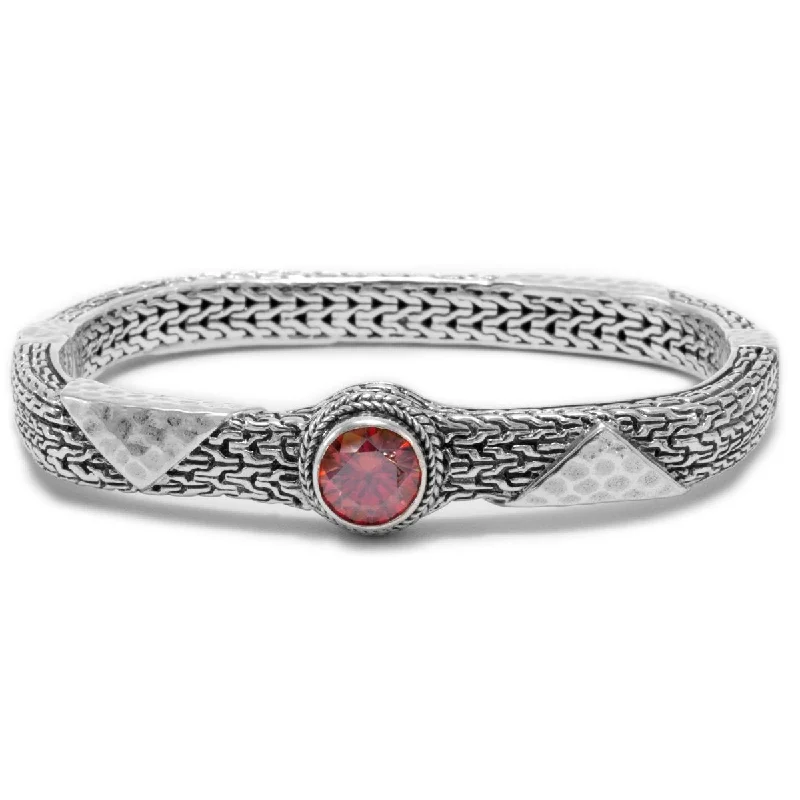 Fear Ends Faith Begins Bangle™ in Red Moissanite