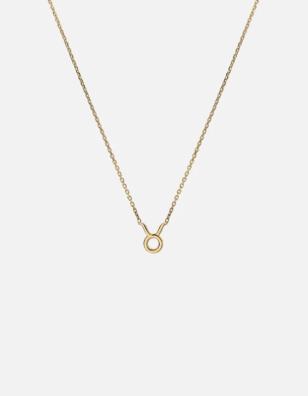 Taurus Astro Pendant Necklace, 14k Gold