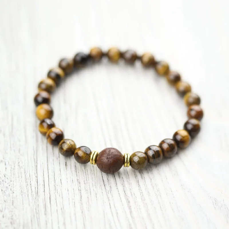 Tiger Eye & Bodhi Wrist Mala