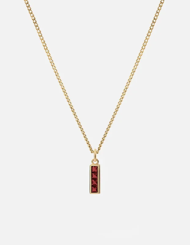 Totem Garnet Necklace, Gold Vermeil